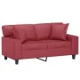 Sofá de 2 plazas con cojines cuero sintético rojo tinto 120 cm by , Sofas - Ref: Foro24-3200864, Price: 271,35 €, Discount: %