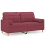 Sofá de 2 plazas con cojines tela rojo tinto 140 cm von , Sofas - Ref: Foro24-3200788, Preis: 215,66 €, Rabatt: %
