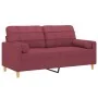 Sofá de 2 plazas con cojines tela rojo tinto 140 cm von , Sofas - Ref: Foro24-3200788, Preis: 215,66 €, Rabatt: %