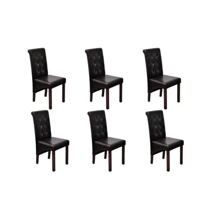 Sillas de comedor 6 uds cuero sintético marrón de , Sillas de comedor - Ref: Foro24-160320, Precio: 559,69 €, Descuento: %