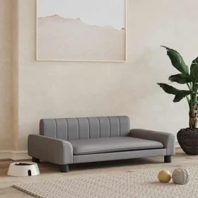 Cama para perros de cuero sintético gris 90x53x30 cm de , Camas para perros - Ref: Foro24-171855, Precio: 86,53 €, Descuento: %