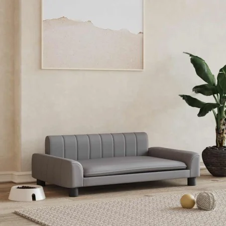 Cama para perros de cuero sintético gris 90x53x30 cm von , Betten für Hunde - Ref: Foro24-171855, Preis: 86,53 €, Rabatt: %