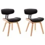 Sillas de comedor 2 uds madera curvada y cuero sintético negro de , Sillas de comedor - Ref: Foro24-283125, Precio: 274,40 €,...