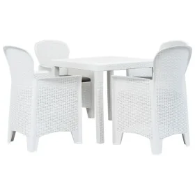 Mesa y sillas de jardín 5 piezas plástico blanco aspecto ratán von , Gartensets - Ref: Foro24-276108, Preis: 543,16 €, Rabatt: %