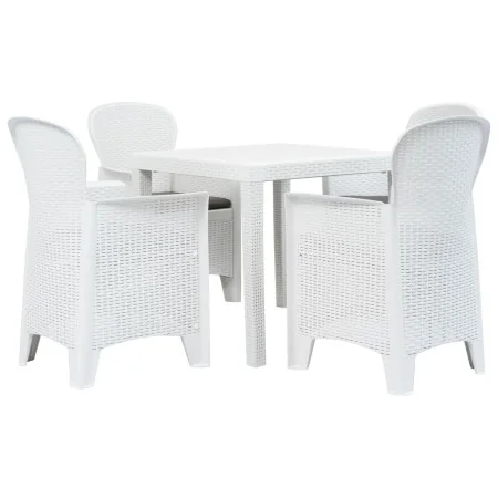 Mesa y sillas de jardín 5 piezas plástico blanco aspecto ratán de , Conjuntos de jardín - Ref: Foro24-276108, Precio: 543,16 ...