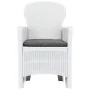 Mesa y sillas de jardín 5 piezas plástico blanco aspecto ratán de , Conjuntos de jardín - Ref: Foro24-276108, Precio: 543,16 ...
