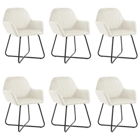 Sillas de comedor 6 unidades de terciopelo crema by , dining chairs - Ref: Foro24-277014, Price: 726,21 €, Discount: %