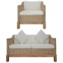 Juego de sofás de 2 piezas con cojines de ratán natural by , Sofas - Ref: Foro24-278614, Price: 843,02 €, Discount: %