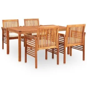 Set comedor de jardín 5 pzas y cojines madera maciza de acacia von , Gartensets - Ref: Foro24-278897, Preis: 608,28 €, Rabatt: %