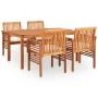 Set comedor de jardín 5 pzas y cojines madera maciza de acacia de , Conjuntos de jardín - Ref: Foro24-278897, Precio: 605,61 ...