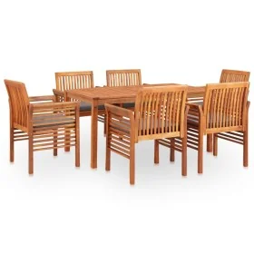 Set comedor de jardín 7 pzas y cojines madera maciza de acacia von , Gartensets - Ref: Foro24-278904, Preis: 1,00 €, Rabatt: %
