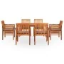 Set comedor de jardín 7 pzas y cojines madera maciza de acacia von , Gartensets - Ref: Foro24-278904, Preis: 1,00 €, Rabatt: %