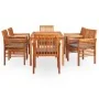 Set comedor de jardín 7 pzas y cojines madera maciza de acacia von , Gartensets - Ref: Foro24-278904, Preis: 1,00 €, Rabatt: %