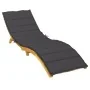 Cojín de tumbona de tela Oxford negro 200x70x3 cm de , Cojines para sillas y sofás - Ref: Foro24-314225, Precio: 48,62 €, Des...