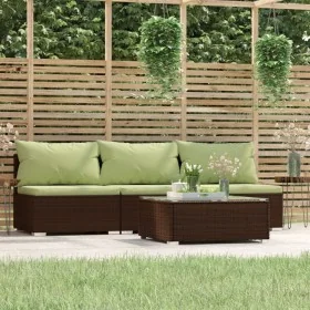 Set muebles de jardín 4 piezas y cojines ratán sintético marrón von , Gartensets - Ref: Foro24-317562, Preis: 368,22 €, Rabat...