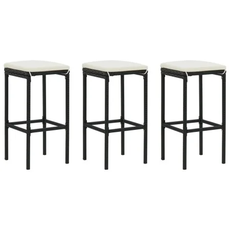 Taburetes de cocina con cojines 3 uds ratán sintético negro von , Küchenhocker - Ref: Foro24-313443, Preis: 166,74 €, Rabatt: %