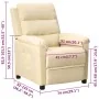 Sillón reclinable de tela crema de , Sillones - Ref: Foro24-342348, Precio: 181,45 €, Descuento: %