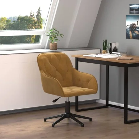 Silla de oficina giratoria de terciopelo marrón von , Bürostühle - Ref: Foro24-344864, Preis: 89,09 €, Rabatt: %