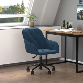 Silla de oficina giratoria terciopelo azul by , Office chairs - Ref: Foro24-344866, Price: 102,25 €, Discount: %