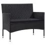 Set de muebles de jardín 4 pzas y cojines ratán sintético negro de , Conjuntos de jardín - Ref: Foro24-45813, Precio: 293,44 ...