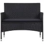 Set de muebles de jardín 4 pzas y cojines ratán sintético negro de , Conjuntos de jardín - Ref: Foro24-45813, Precio: 293,44 ...