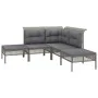 Set de muebles de jardín 5 pzas y cojines ratán sintético gris de , Conjuntos de jardín - Ref: Foro24-319663, Precio: 325,44 ...