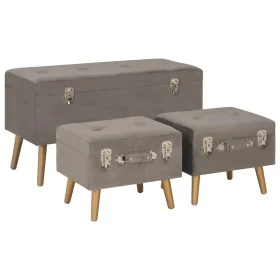 Taburetes de almacenamiento 3 piezas terciopelo gris by , Benches for halls and storage - Ref: Foro24-329256, Price: 143,45 €...