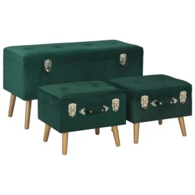 Taburetes de almacenamiento 3 piezas terciopelo verde von , Bänke für Hallen und Lager - Ref: Foro24-329254, Preis: 170,74 €,...