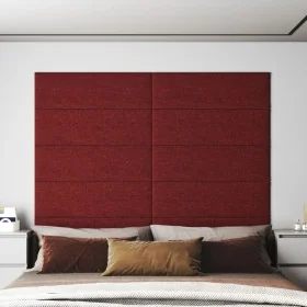 Paneles de pared 12 uds tela rojo tinto 90x30 cm 3,24 m² by , Wall covering - Ref: Foro24-343904, Price: 67,63 €, Discount: %