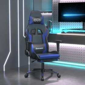 Silla gaming de masaje y reposapiés cuero sintético negro azul by , Gaming chairs - Ref: Foro24-345457, Price: 124,24 €, Disc...