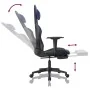 Silla gaming de masaje y reposapiés cuero sintético negro azul de , Sillones para videojuegos - Ref: Foro24-345457, Precio: 1...