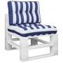 Cojines para sofá de palets 2 piezas tela a rayas azul y blanco by , Cushions for chairs and sofas - Ref: Foro24-360660, Pric...