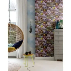 Noordwand Papel Good Vibes Coral and Tropical Fish amarillo morado by , Painted paper - Ref: Foro24-440437, Price: 19,78 €, D...