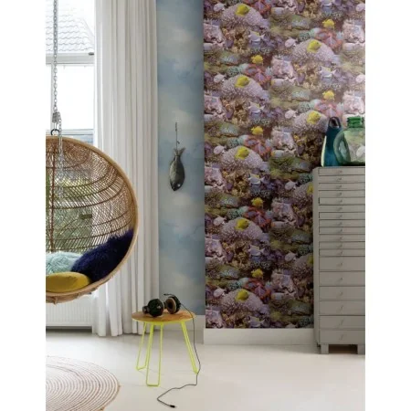 Noordwand Papel Good Vibes Coral and Tropical Fish amarillo morado by , Painted paper - Ref: Foro24-440437, Price: 19,78 €, D...