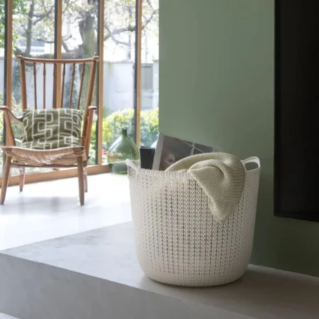 Curver Cesta de almacenamiento Knit redonda L blanco crema by , Storage baskets - Ref: Foro24-443843, Price: 37,98 €, Discoun...