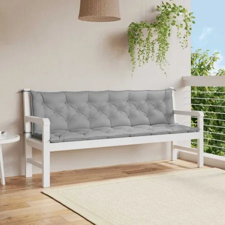 Cojín de banco de jardín tela Oxford gris 200x(50+50)x7 cm de , Cojines para sillas y sofás - Ref: Foro24-315041, Precio: 63,...