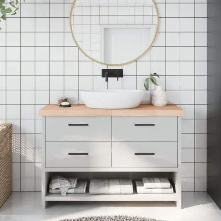 Encimera de baño madera maciza sin tratar 120x40x(2-6) cm by , Countertops - Ref: Foro24-3156044, Price: 75,14 €, Discount: %