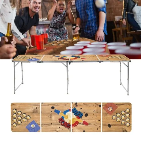 HI Mesa de beer pong plegable MDF y aluminio 240x60x55 cm de , Mesas multijuegos - Ref: Foro24-445592, Precio: 117,79 €, Desc...