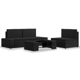 Juego de muebles de jardín 4 piezas ratán sintético negro von , Gartensets - Ref: Foro24-3054577, Preis: 354,31 €, Rabatt: %