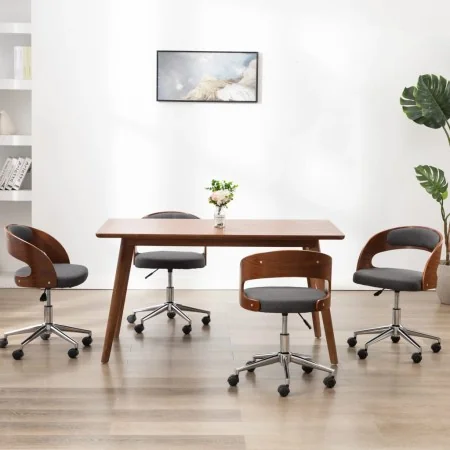 Sillas de comedor girartorias 4 uds madera curvada y tela gris de , Sillas de comedor - Ref: Foro24-3054921, Precio: 483,73 €...