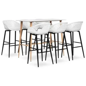 Mesa alta y taburetes de bar de 7 piezas blanco von , Möbelsets für Küchen und Esszimmer - Ref: Foro24-3057446, Preis: 453,07...