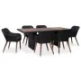 Juego de comedor de jardín 7 piezas ratán sintético negro by , Garden sets - Ref: Foro24-3057812, Price: 786,14 €, Discount: %