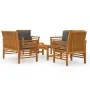 Juego de muebles jardín 5 pzas con cojines madera maciza acacia de , Conjuntos de jardín - Ref: Foro24-3058100, Precio: 675,8...
