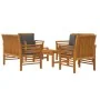Juego de muebles jardín 5 pzas con cojines madera maciza acacia de , Conjuntos de jardín - Ref: Foro24-3058100, Precio: 675,8...