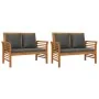 Juego de muebles jardín 5 pzas con cojines madera maciza acacia de , Conjuntos de jardín - Ref: Foro24-3058100, Precio: 675,8...