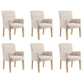 Sillas de comedor con reposabrazos 6 unidades de tela beige von , Essstühle - Ref: Foro24-3058299, Preis: 1,00 €, Rabatt: %