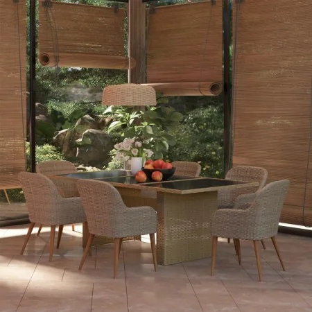 Juego de comedor para jardín 7 piezas ratán sintético marrón by , Garden sets - Ref: Foro24-3059483, Price: 879,05 €, Discoun...