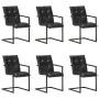 Sillas voladizas de comedor 6 unidades cuero auténtico negro by , dining chairs - Ref: Foro24-3059820, Price: 926,69 €, Disco...