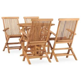 Set de comedor de jardín plegable 5 pzas madera maciza de teca by , Garden sets - Ref: Foro24-3059978, Price: 474,11 €, Disco...