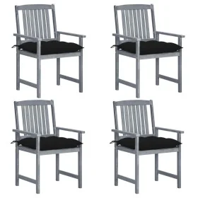 Sillas de jardín con cojines 4 uds madera maciza de acacia gris by , Garden chairs - Ref: Foro24-3061266, Price: 269,43 €, Di...